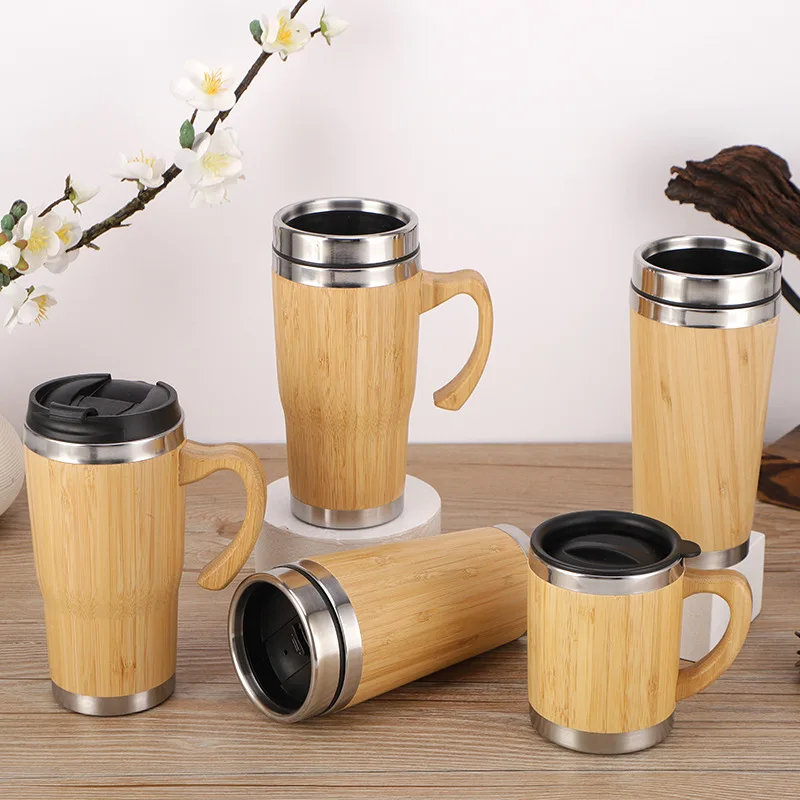 Personalized Bamboo Thermos Insulated Mup Creative Bamboo Insulated Water Bottle Heated Travel Cup Office Cup-2