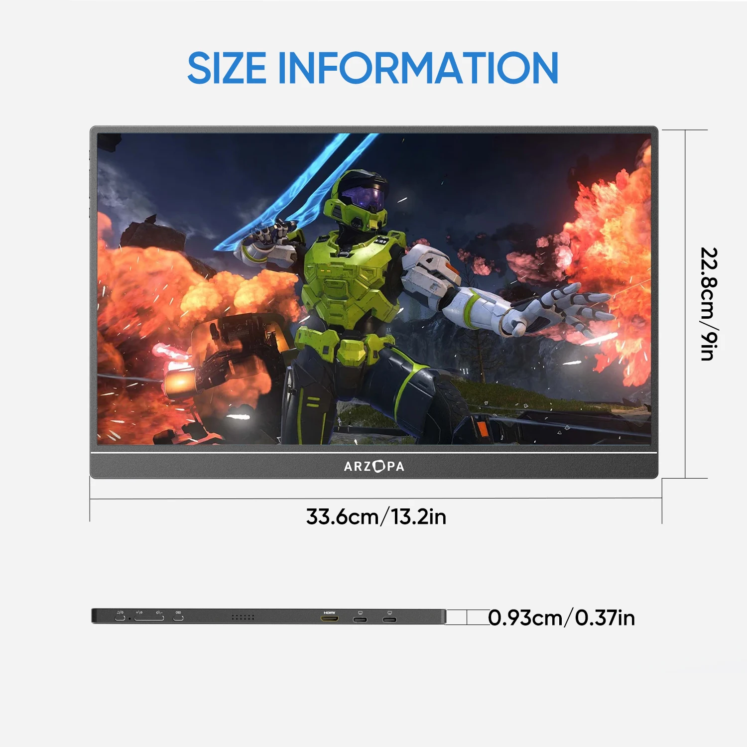 ARZOPA 16.1 inch 100% sRGB 144Hz Portable Monitor Gaming  Laptop Display with Type C Mini HDMI For PS/Steam/Deck/Switch/PC/Mac-6