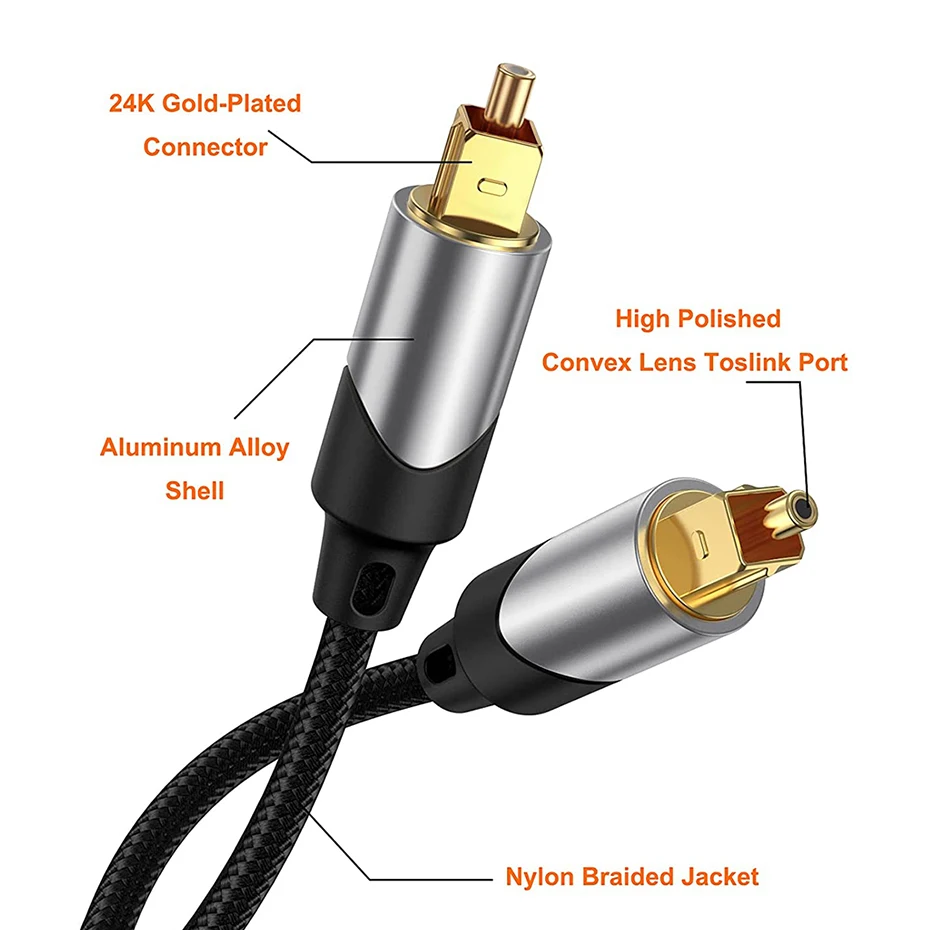 Toslink Digital Optical Audio Cable Braided Toslink SPDIF Coaxial Cable AC3 Dolby 5.1CH Digital Hifi digital audio cable-4