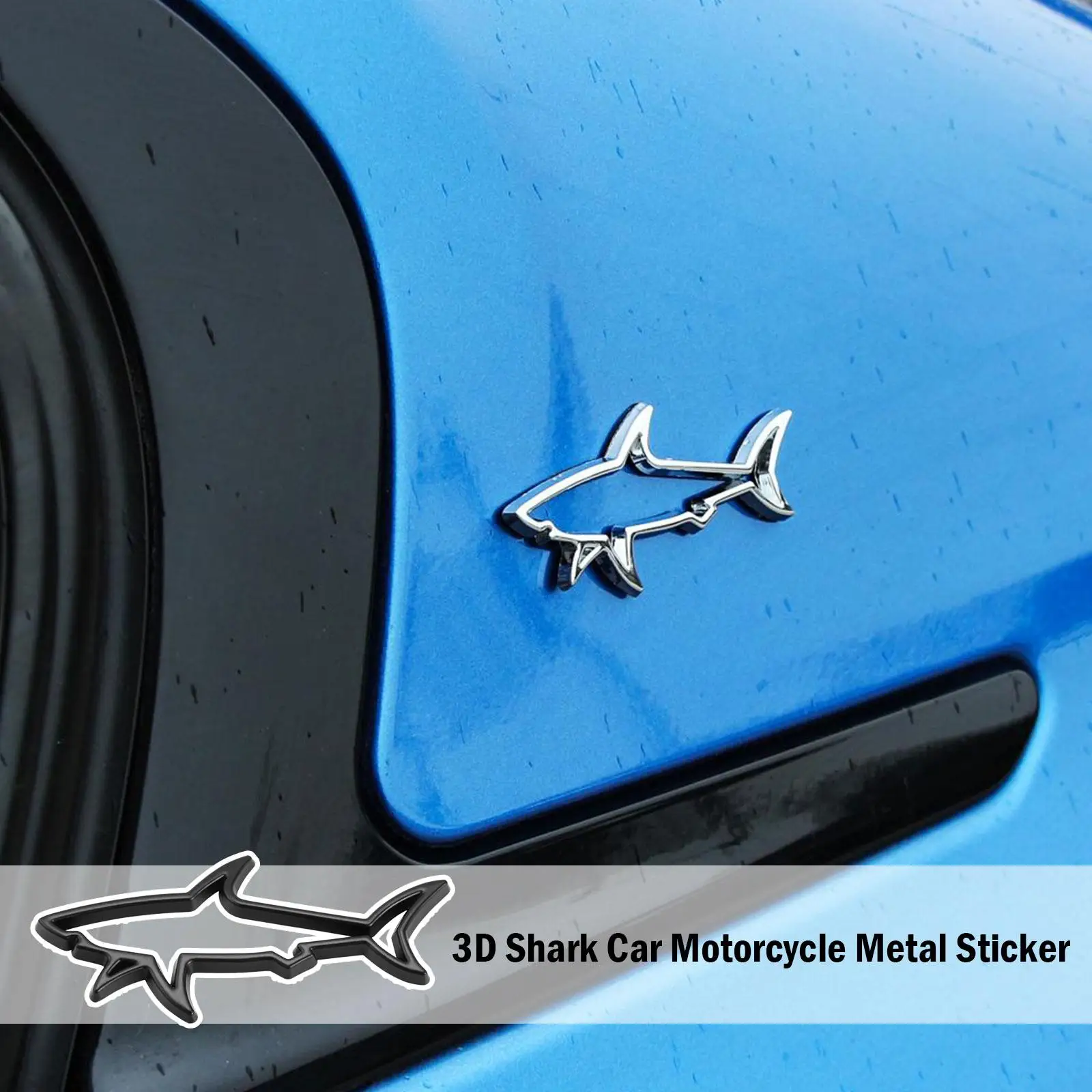 3D Metal Car Styling Sticker Hollow Fish Shark Emblem Badge Decals Automobiles Motorcycle Computer Fuel Cap Accessories Decals-5