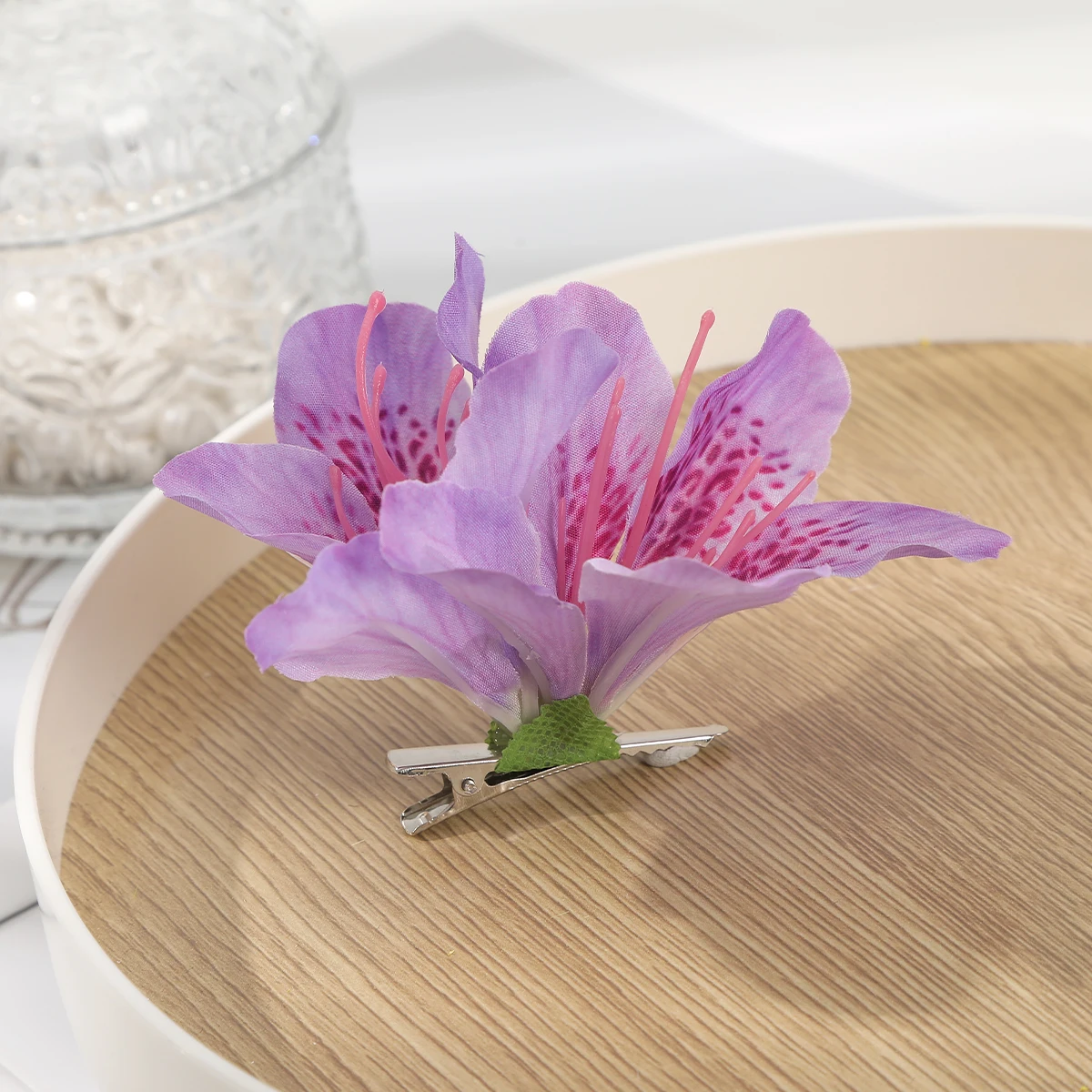 AWAYTR Bohemia Canna Flowers Samll Hair Clips Hawaii Bridal Flowers Hair Clips Hairpins Barrette For Wedding Hair Accessories-2