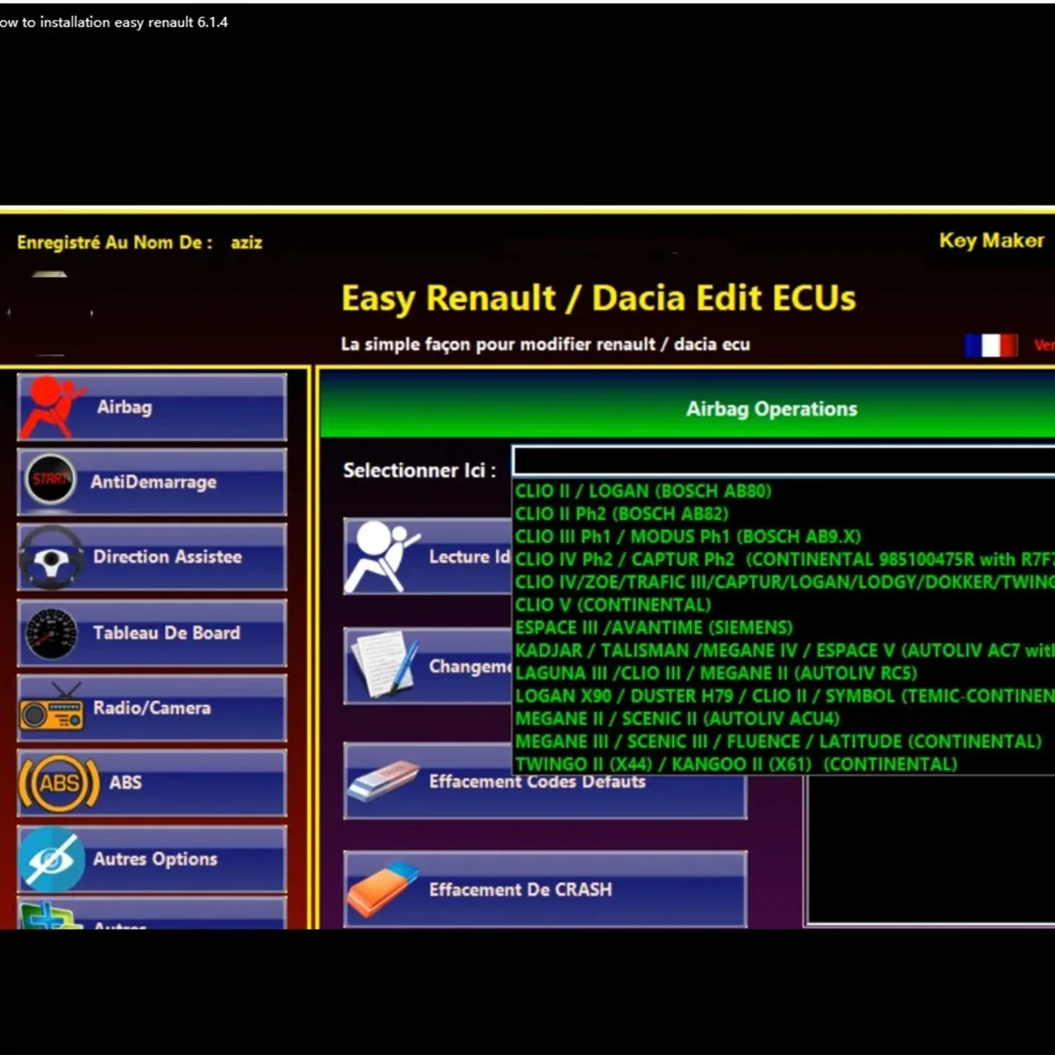 Easy Renault 6.14 Software for Renault ECU Programmer Clear Crash Airbag Card Keys UCH Cleaner WORK with OBDLink Renolink-4