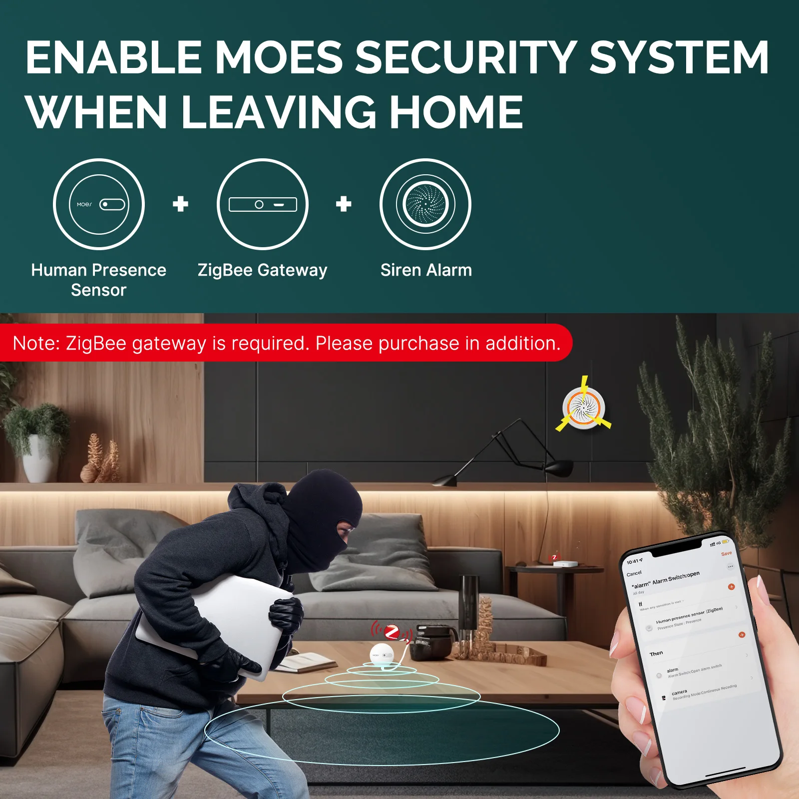 MOES ZigBee Human Presence Sensor Detector Radar Wave Detection Sensor for Home Security Tuya Smart Human body Exists Sensor-4
