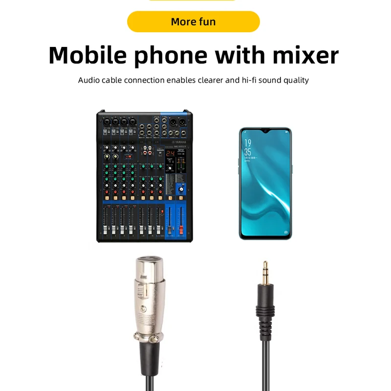 XLR to 3.5mm Audio Cable Microphone Balanced Analog Audio Cord for Audio PC Phone Mixer Amplifiers XLR Female to AUX 3.5mm Jack-4