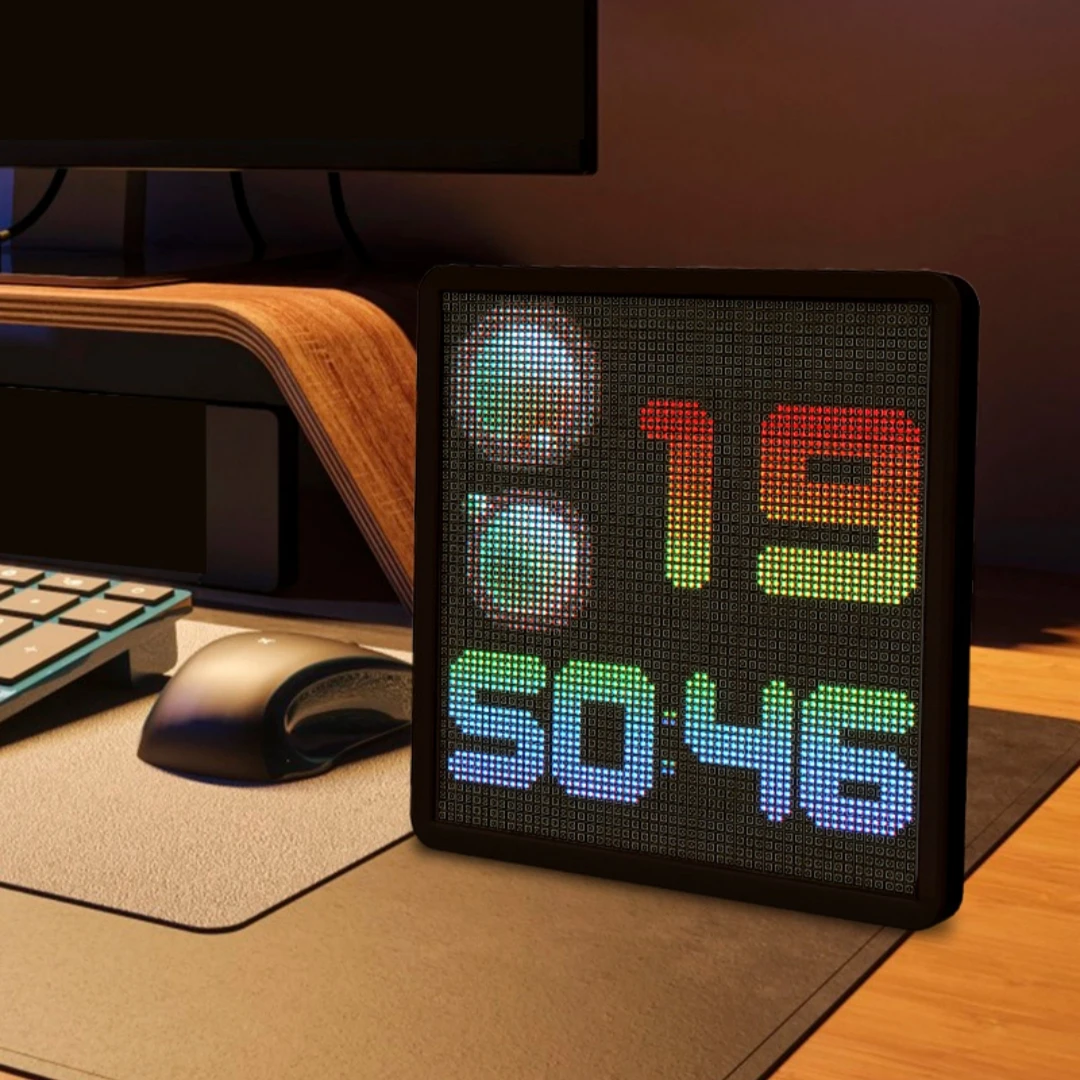 Car DIY LED Sign Screen 32x32 Led Smart Matrix Pixel Panel Lamp MobilePhone APP Control for Windshield Display Screen Auto Decor-4