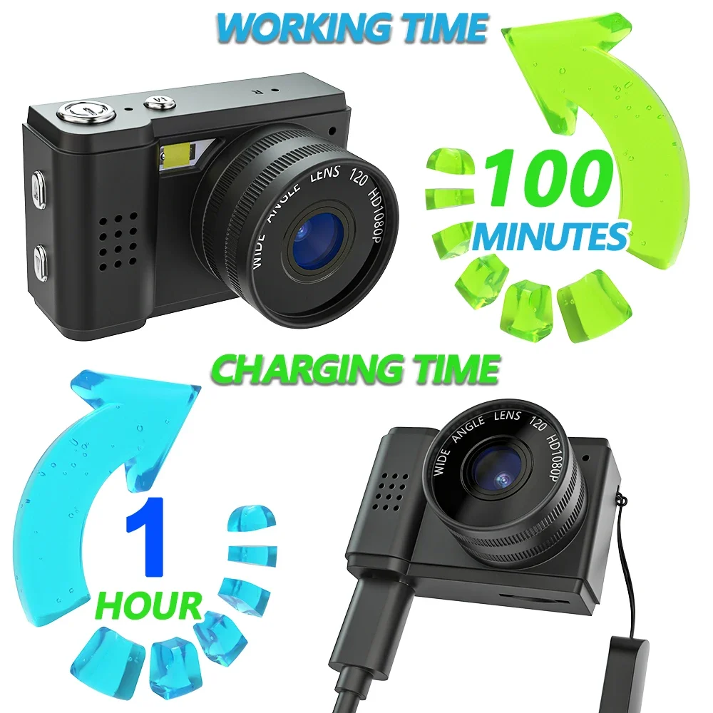 0-128G Mini 1080P Small Digtal Camera with Screen Bodycam Compact Kids Camcorder Indoor Outdoor Sport Video DV Recorder Body Cam-3