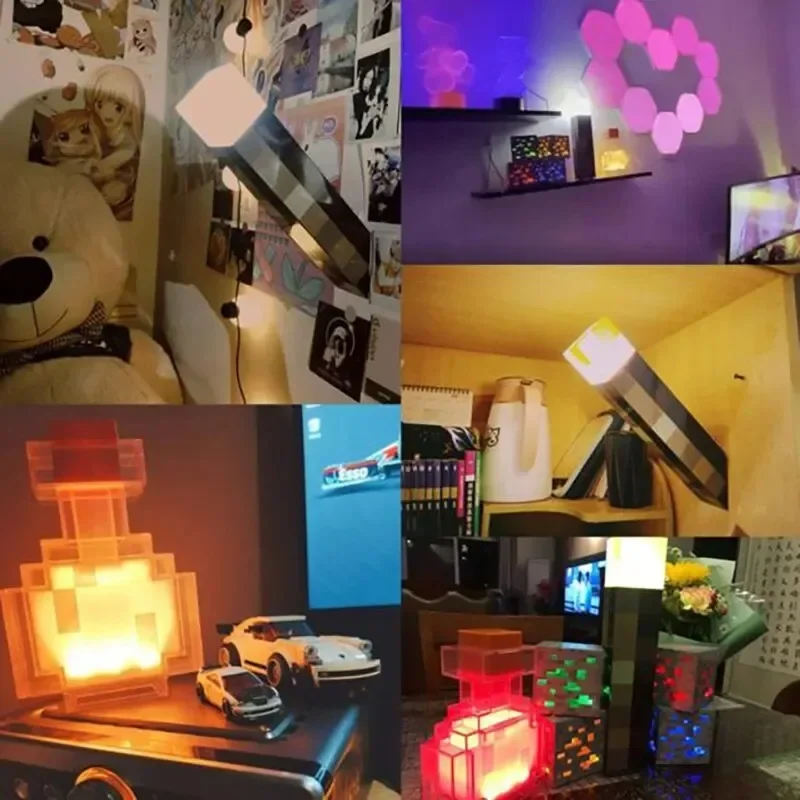 Brownstone LED Light Table Lamp Room Decoration Light Children's Birthday Gift Toy Lamp Bedroom Decoration MC Lamp USB Charging-5