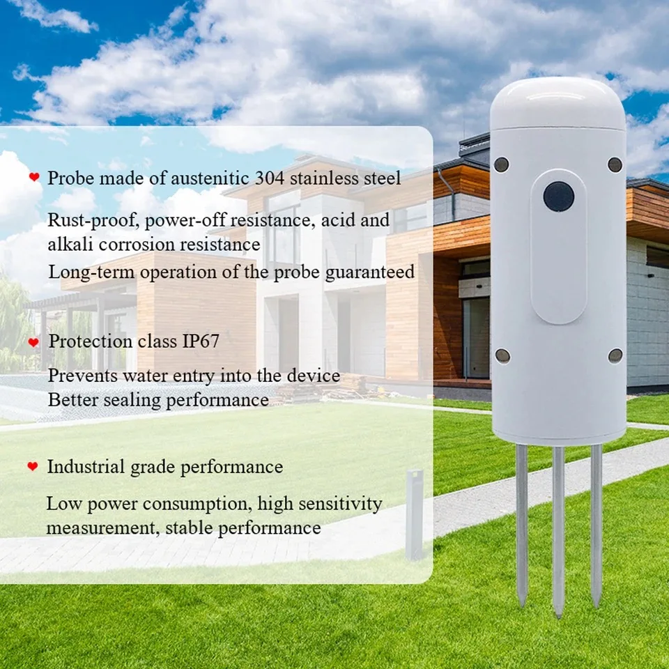 Zigbee Soil Tester Temperature and Humidity Meter Waterproof Tuya Thermohygrometer Garden Automation Irrigation Detector-3