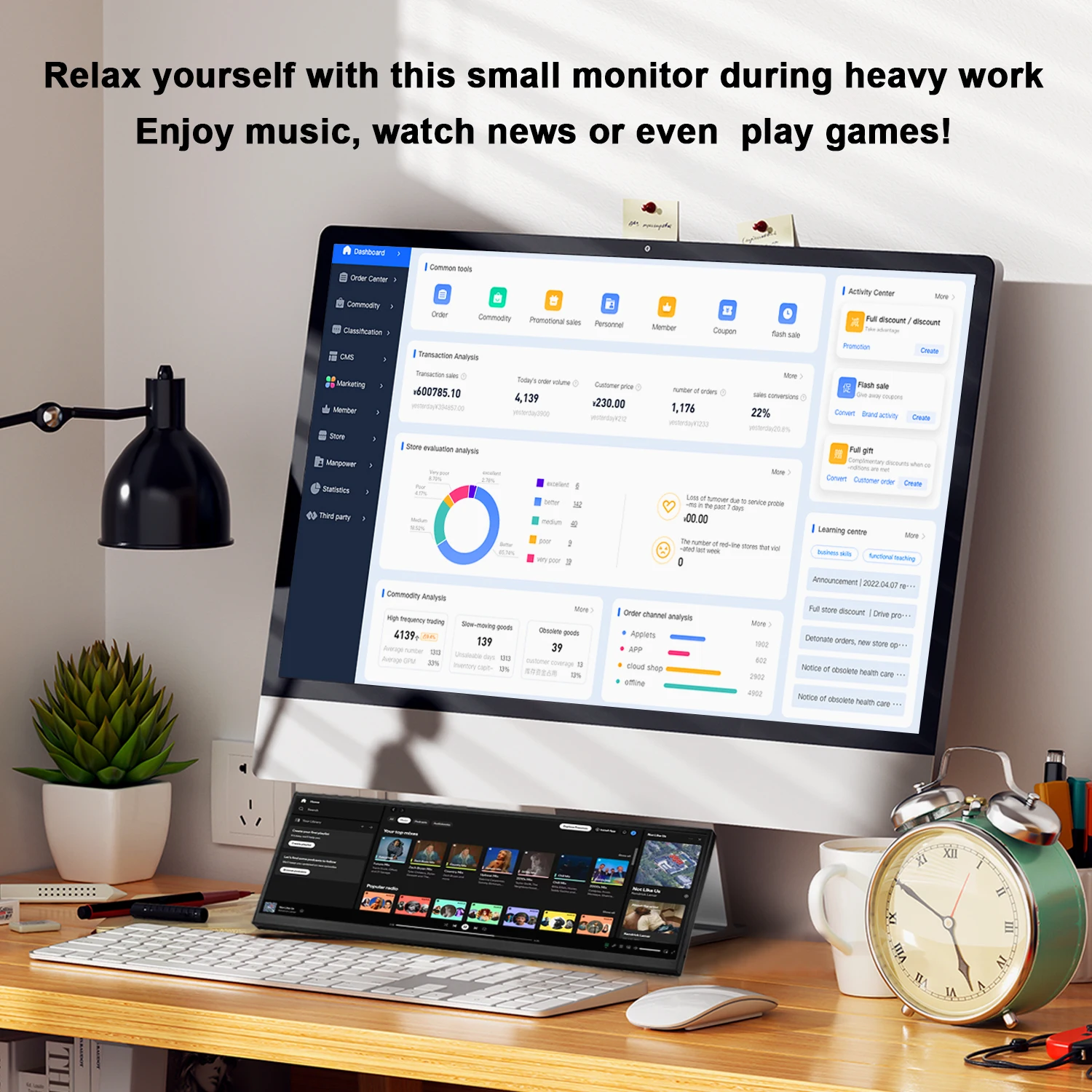 Wisecoco 12.3/14.5 Inch 2K 2560x720 IPS Touch Gaming Portable Monitor HDMI External Secondary Screen Auxiliary Display-4