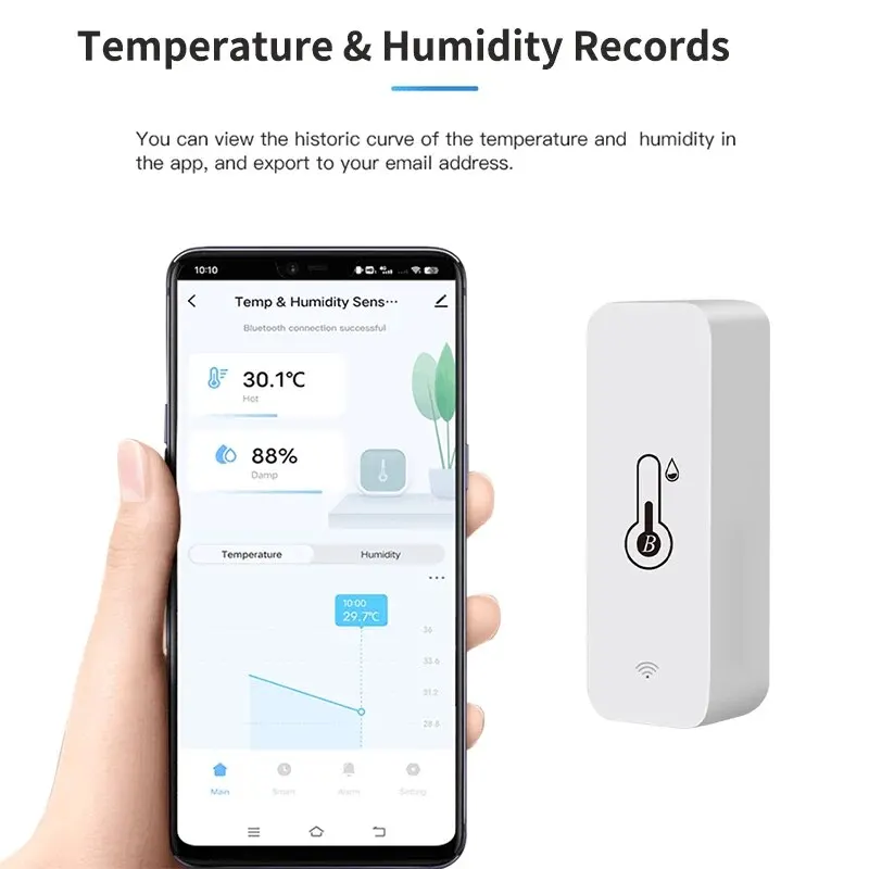 Tuya Smart Wireless Temperature Humidity Sensor Mini Bluetooth-Compatible APP Remote Control Thermometer Hygrometer 2PACK-4