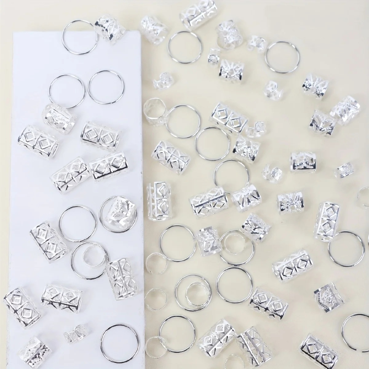 80pcs Dreadlock Hair Beads - Stylish Alloy Hair Accessories Loc Hair Jewelry for Braids for Girls and Women-6