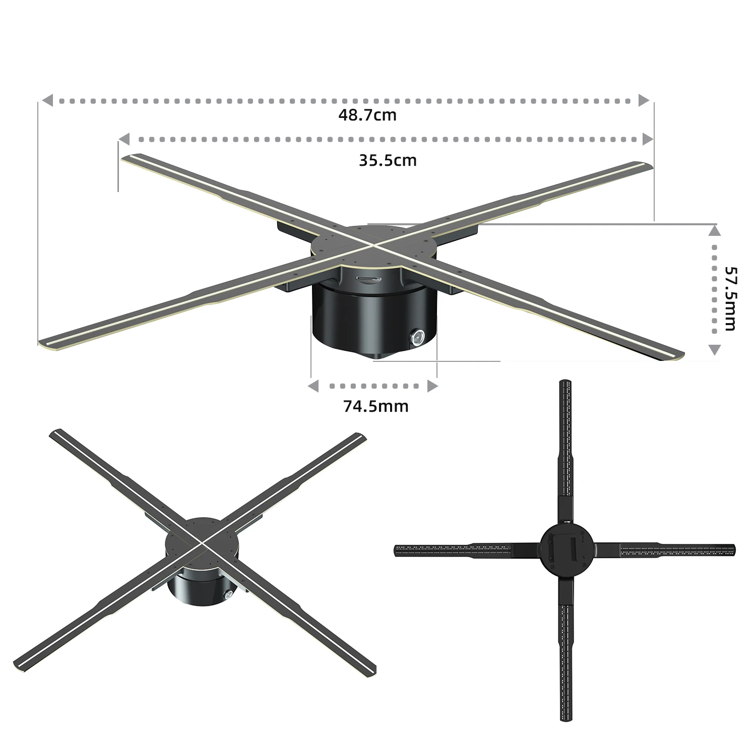 Holographic fan 3D advertising machine Neon light Smart HD player Support video picture app upload signage holographic light-4
