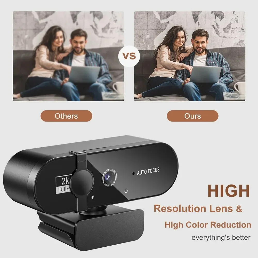 4K Webcam 1080P Mini Camera 2K Full HD Webcam with Microphone 30fps USB Web Cam for Auto Focus PC Laptop Video Shooting Camera-2