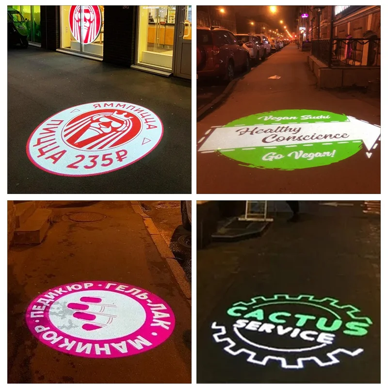 Custom Gobo Advertising Light Rersonnalisé Outdoor Waterproof IP67 Image Rotation  Led Logo Projector On Shop Entrance Floor-6