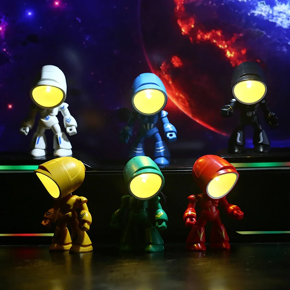 Mini Night Light LED Cartoon Cute Hero Police Desk Lamp Desktop Ornament Bedside Bedroom Table Lights Children Boy Holiday Gifts-5