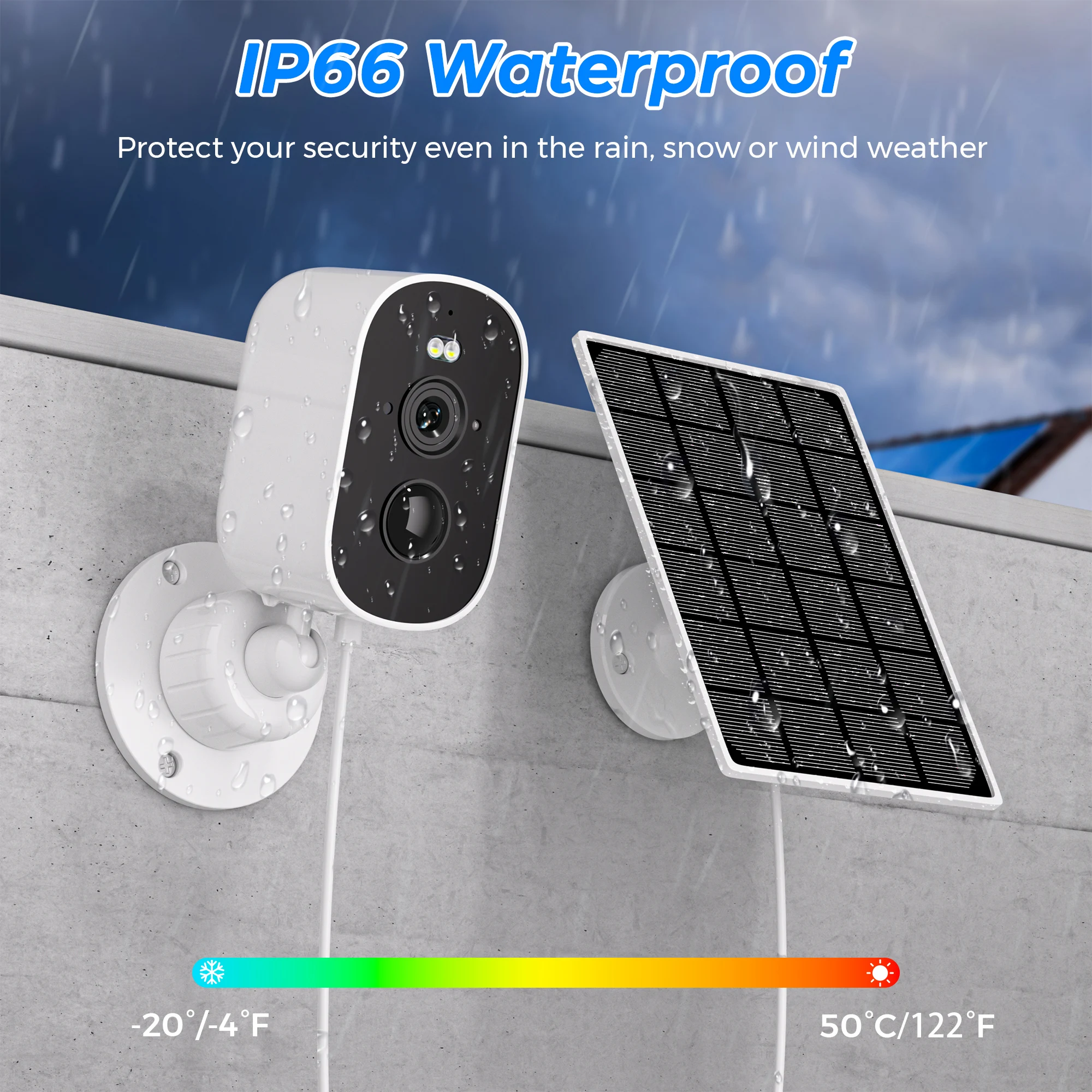 1080P WiFi Camera Solar Outdoor Wireless Battery Powered Bullet Security Camera PIR Motion Alarm Cloud Storage Two Way Audio-4