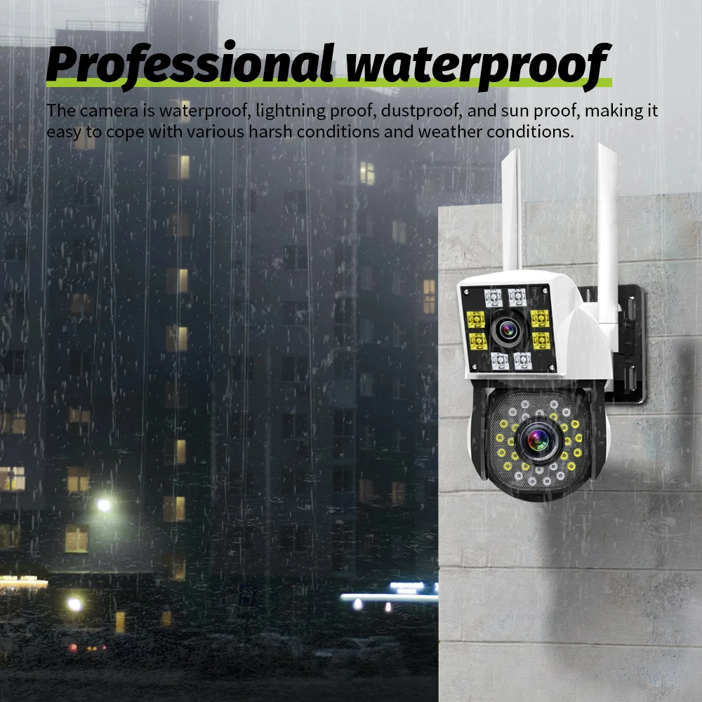 Neye 4K/8MP Wireless WiFi Camera 1080P Dual Lens Dual Screen Outdoor Home Head IP Camera CCTV Dual Lens Security Camera-2