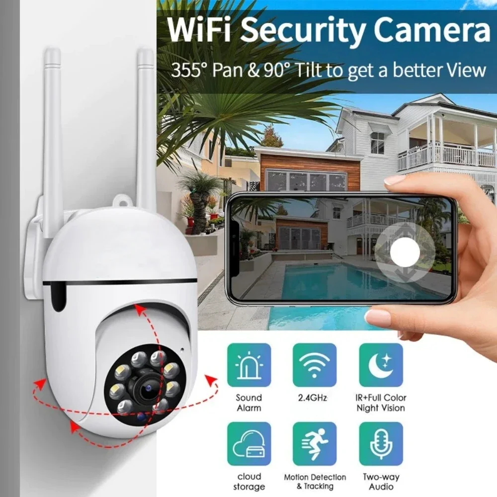 4K 8MP WiFi Wireless Monitor Camera Motion Detection Two-Way Audio Smart Home Security Protection 355°/90° Swivelling IP Camera-4
