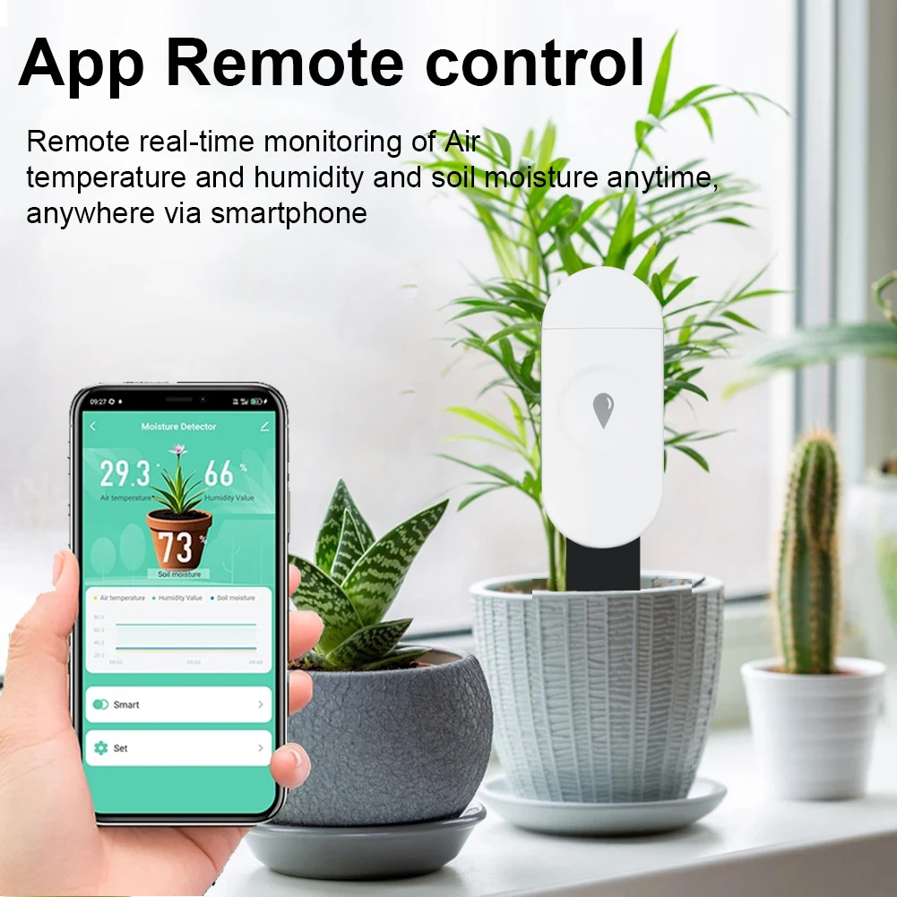 Zigbee Temperature Humidity Moisture Detector Smart Soil Tester Moisture Sensor RealTime Monitor Support Home Assistant Z2M-4