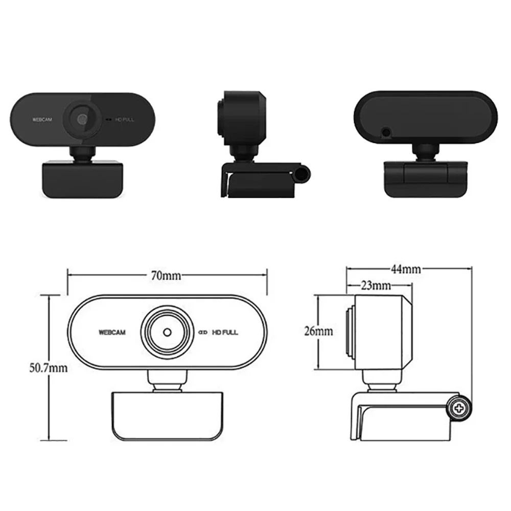 2K 1080P 720P 480P HD Webcam For Desktop Laptop Computer Mini USB Web Camera With Microphones Web Cam Cover For YouTube Skype-6