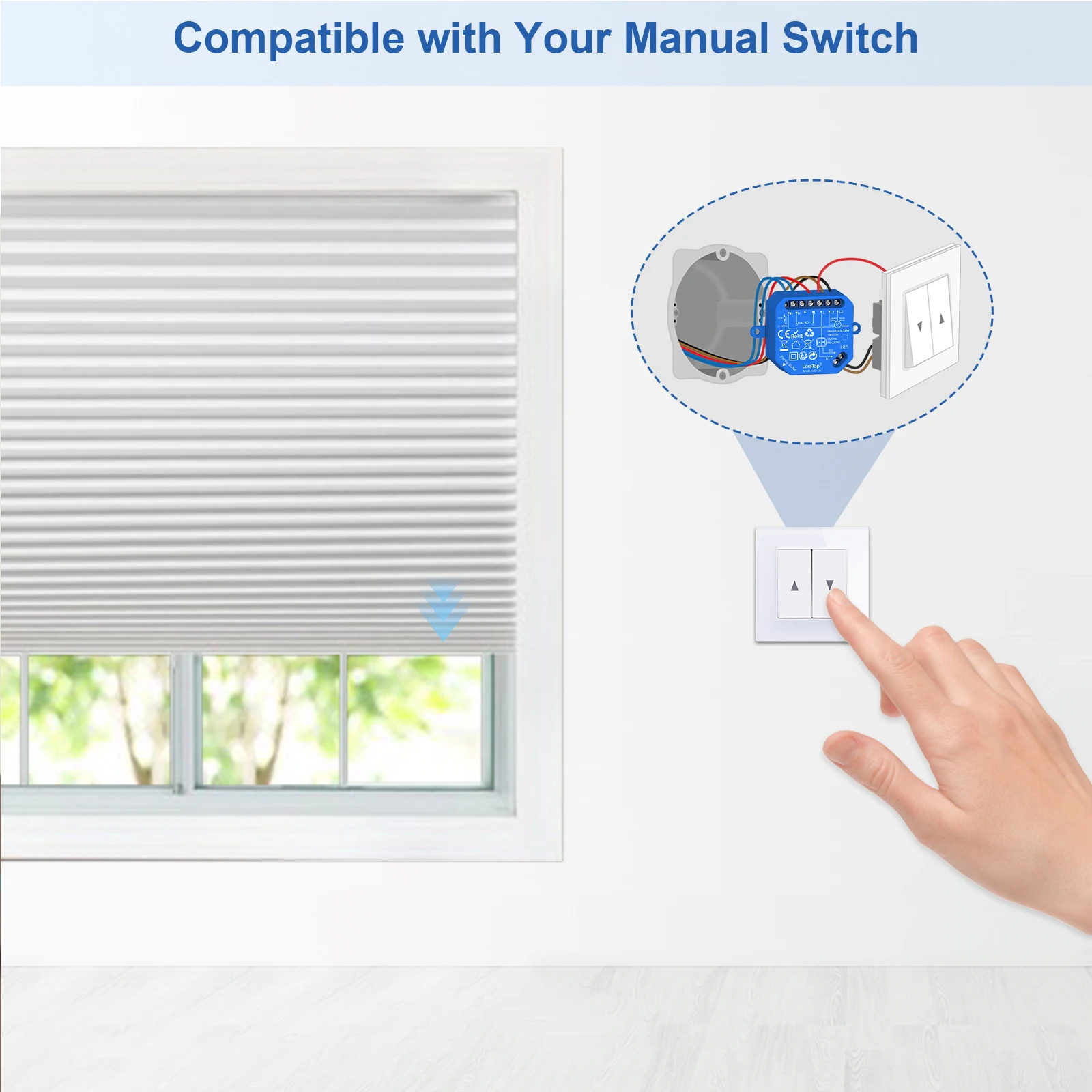 LoraTap Tuya Smart Roller Shutter Curtain Blinds Switch Tubular Motor Percentage Remote Voice Control by Google Home Alexa-6