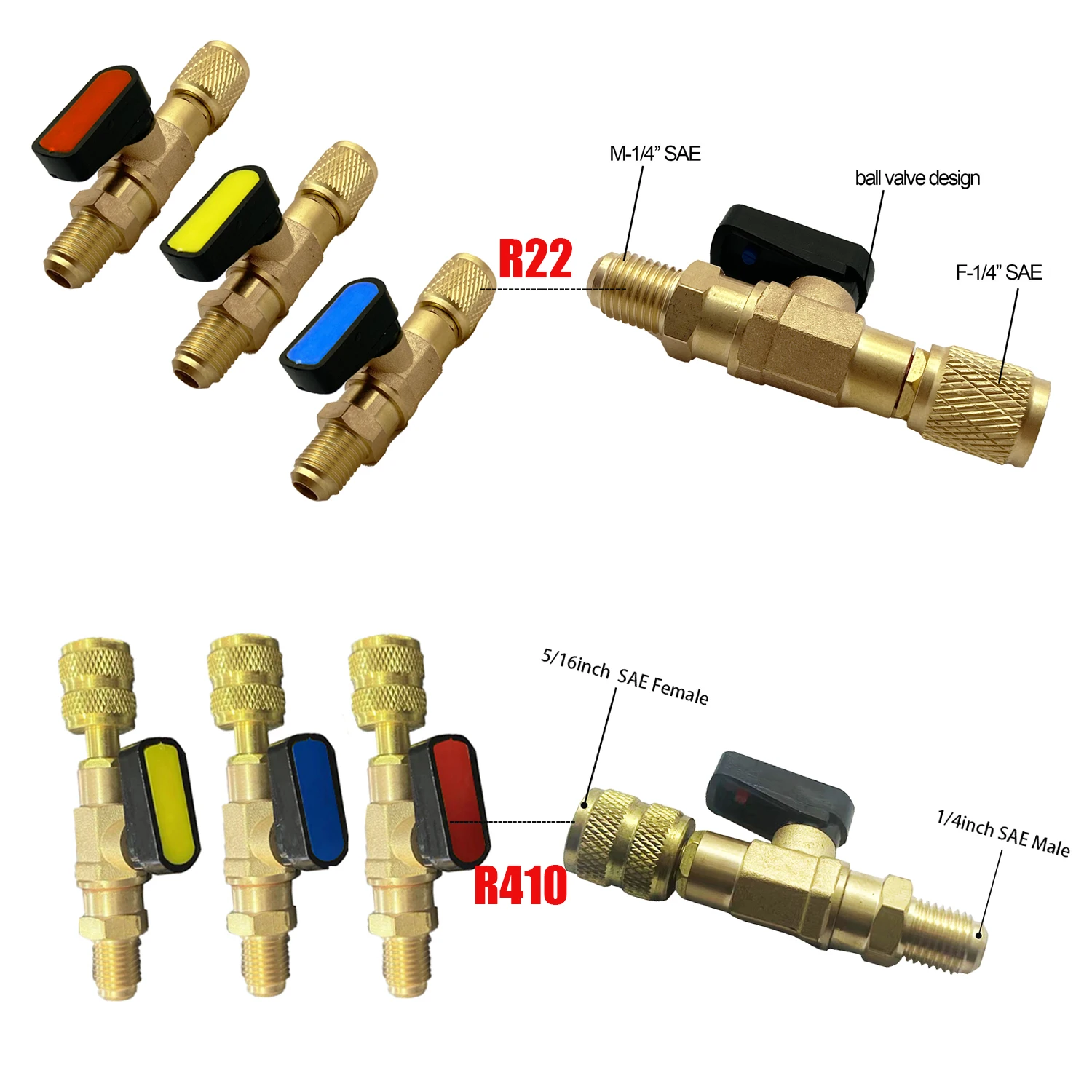 Air Conditioning Refrigerant Ball Valve 1/4