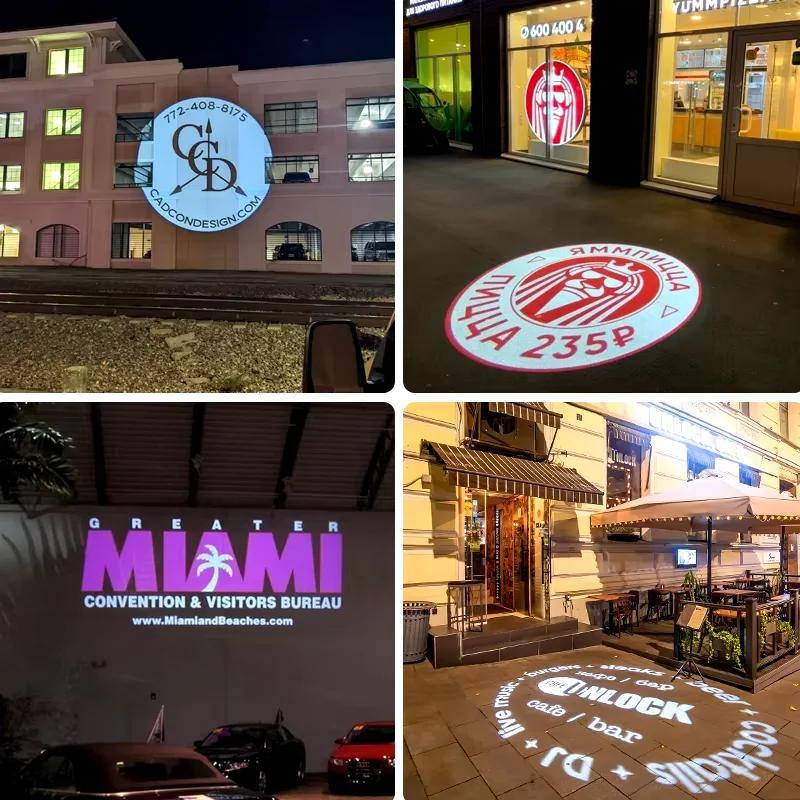 Custom Gobo Projector Light Custom Logo Lamps Outdoor LED Rotating Customize Logo Spotlight for Commercial Shop Entrance Floor-3