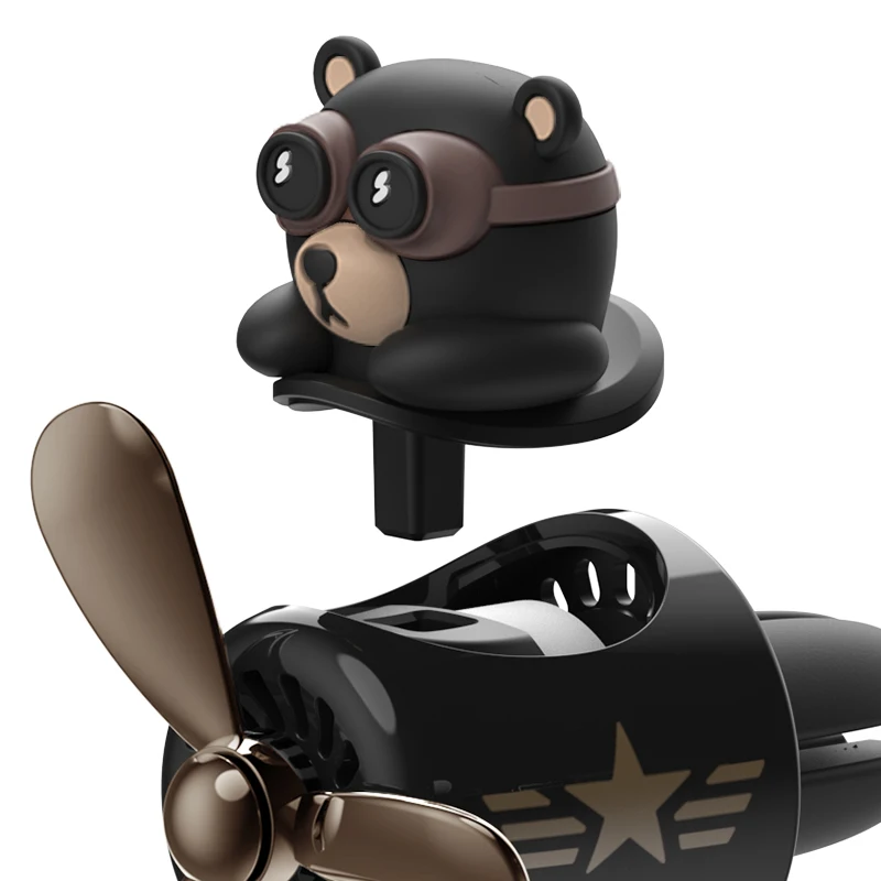 DIY aroma odorless car accessories interor decorations inside ornament plane pilot bear car air fresheners vent clip men cartoon-5