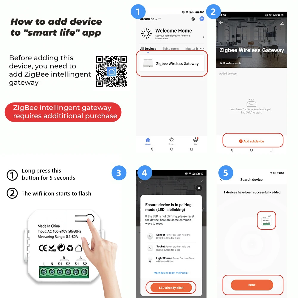 80A Tuya ZigBee Intelligent Energy Meter Solar PV Power Production Consumption Bidirectional Monitoring Meter 2CT APP Control-6