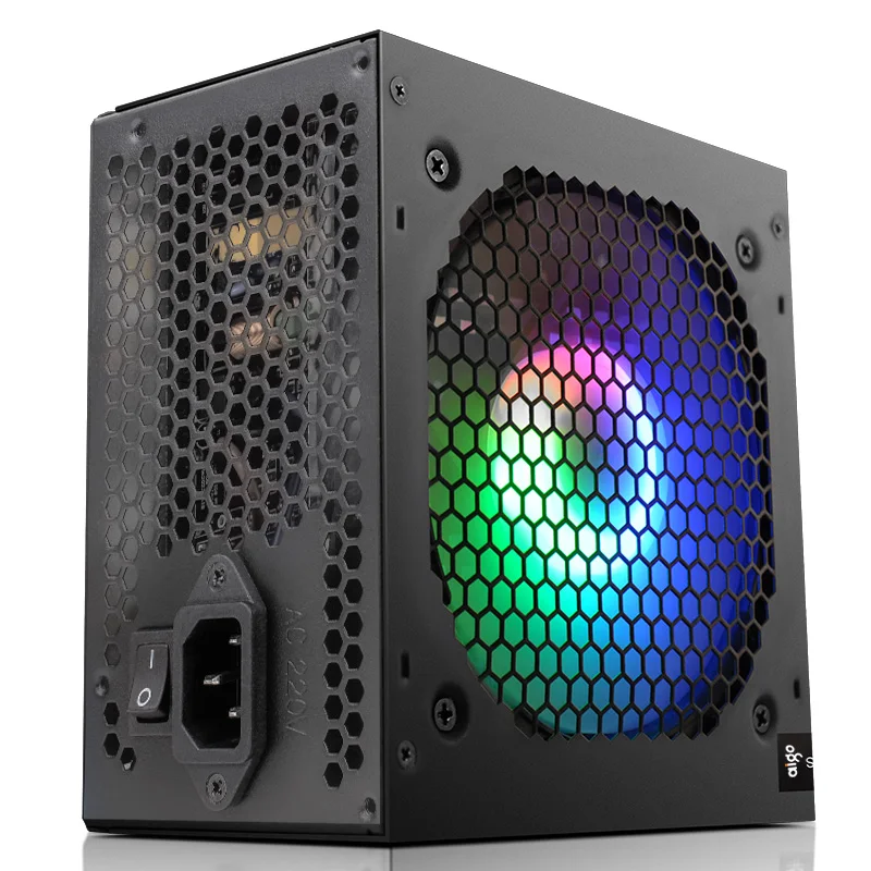 Aigo AK PC PSU Power Supply Unit 500W 600W 700W 800W 1000W Gaming 120mm RGB Fan 220V ATX Desktop computer Power Supply for BTC-4
