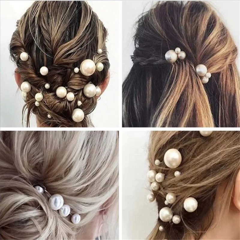 18Pcs Wedding Pearl Hair pins For Women Bride Bridal Hair Accessories Fashion Women Hair Clips Many Wedding Hair Jewelry Hairpin-3
