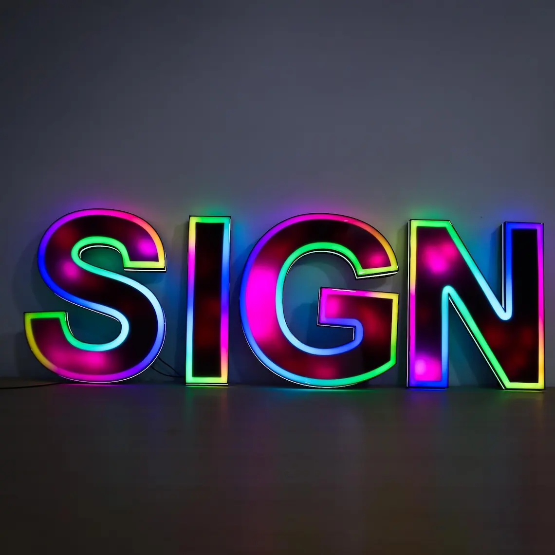 RGB Custom Logo Sign 3d Letter Sign Company Wall Logo Signage Business Sign Beauty Salon Bar 3d Letter Sign Led Channel Letter-5
