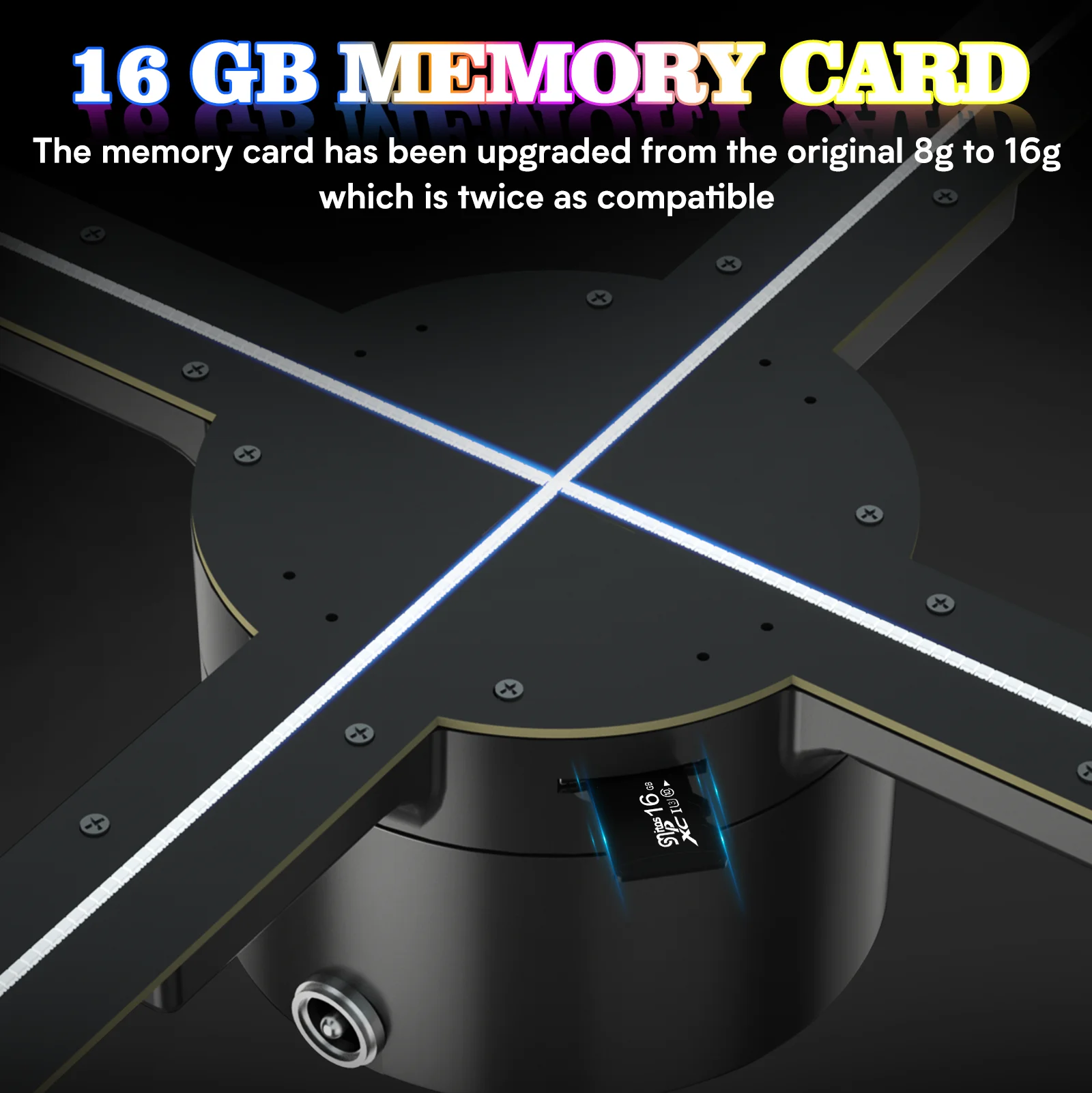 Holographic fan 3D advertising machine Neon light Smart HD player Support video picture app upload signage holographic light-5