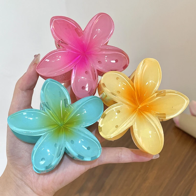 Fashion Flower Hair Clips For Women Bohemia Large Hair Claw Clamp Hairpins Barrettes Girls Beach Hair Accessories Headwear Gifts-4