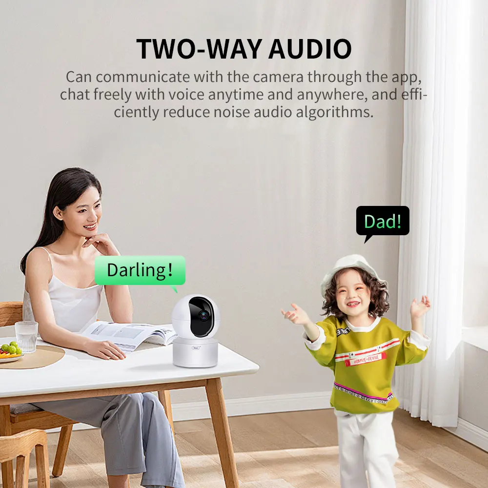 Neye 8MP 4K PTZ WiFi Camera Home Indoor Baby/Elderly Monitor with 5X Digital Zoom Camera Security Protection Camera-5