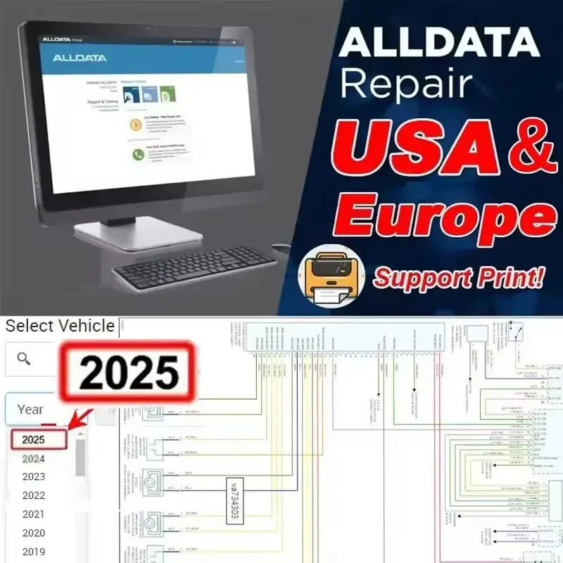 Newest alldata 10.53 software + mitchel l On demand 5 auto repair alldata software All data car software with Wiring diagram-3