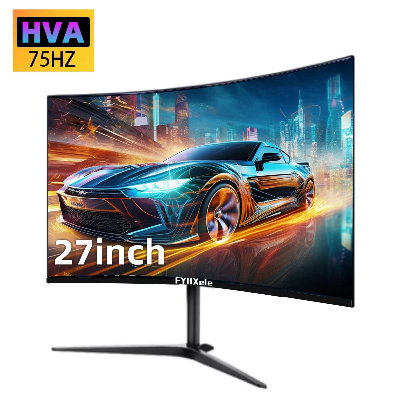 27 Inch Curved Monitor 75Hz 2ms Desktop PC Lcd FHD Computer Display Gaming IPS Panel Screen LED 1080P Desktop Display-2