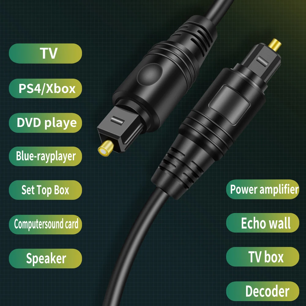 Digital Optical Audio Toslink Cable HIFI 5.1 SPDIF Coaxial Cable for Amplifiers Subwoofer TV box PS4 360  Soundbar speaker Fiber-3