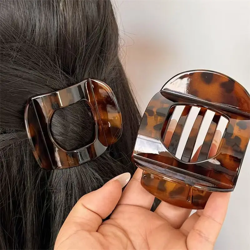 New Korean Acetic Acid Hair Clip Hair Accessories Women's Spoon Clip Spring Clip Leopard Hair Clip Top Clip Simple Headpiece-4