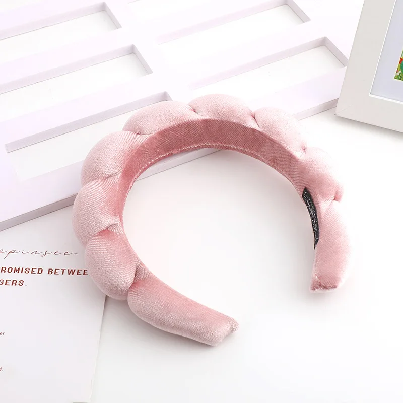 Velvet Hair Band High Skull Top Sponge Fried Dough Twists High Sense Hair Band Hair Accessories Solid Color Hair Band-4
