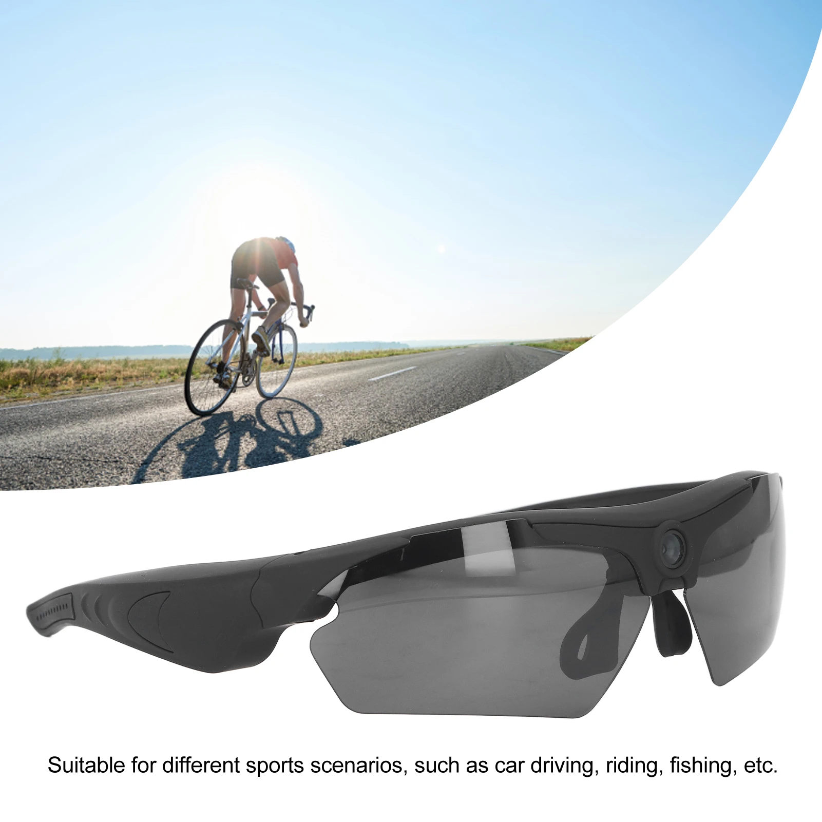 Camera Glasses Video Sunglasses 1080P Full HD Video Recording Shooting Camera Glasses for Cycling Driving Hiking Fishing Hunting-3