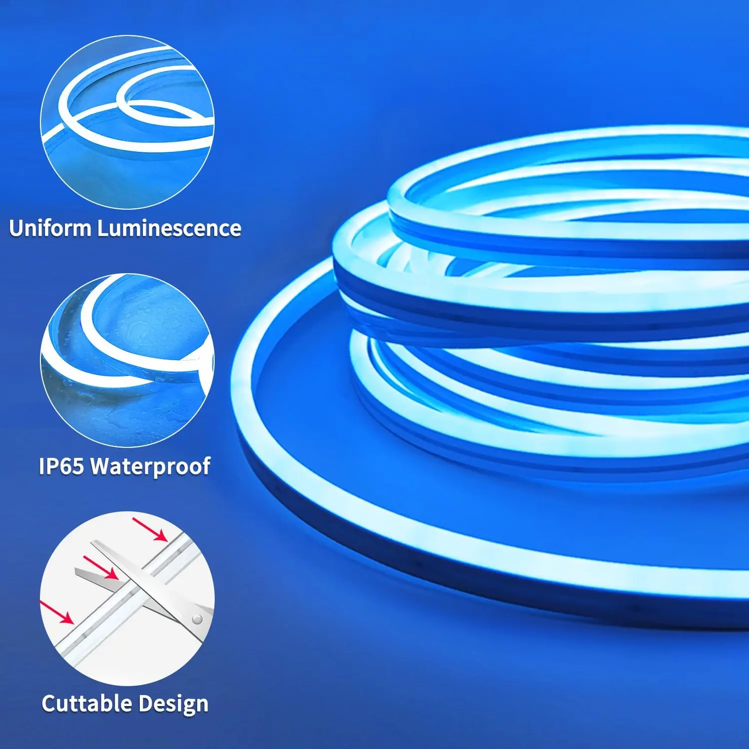 40M/30M RGB LED Neon Rope Lights, Music Sync Control with App/Remote, Flexible Lamp Color Change, Waterproof for Indoor Outdoor-3