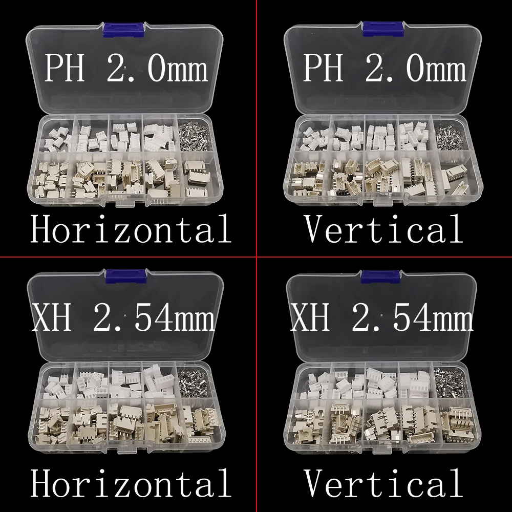 1Box JST PH 2.0mm / XH 2.54mm Pitch 2 3 4 5 Pin Male Plug Female Housing Terminal Pin Header Wire Connector Horizontal/Vertical