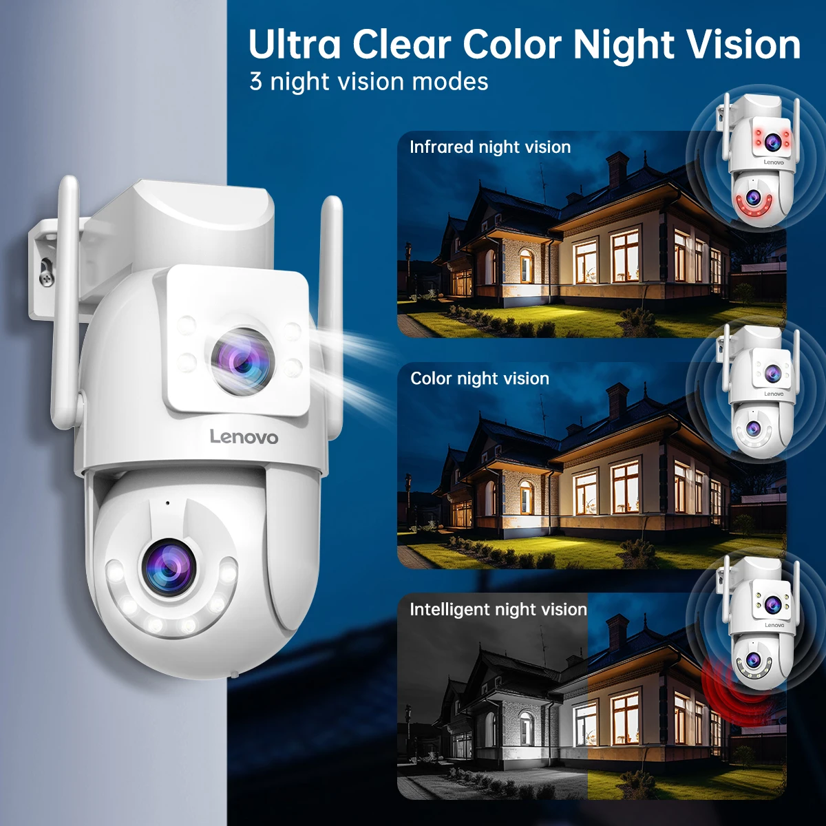 Lenovo 4K WiFi Surveillance Camera 5G Wifi Outdoor Dual Lens PTZ IP Cameras Auto Tracking Audio Video ONVIF Security CCTV Camera-6