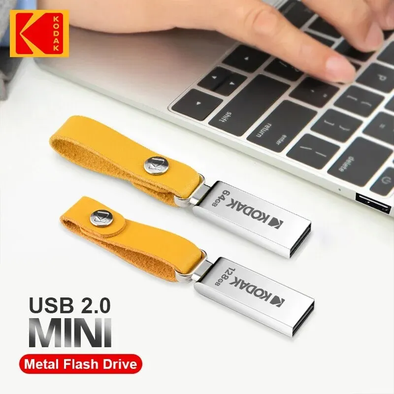 KODAK USB 2.0 Flash Drive 128GB 64GB 32GB Pen Drive Waterproof Mini Memory Stick Leather Metal U Disk-3