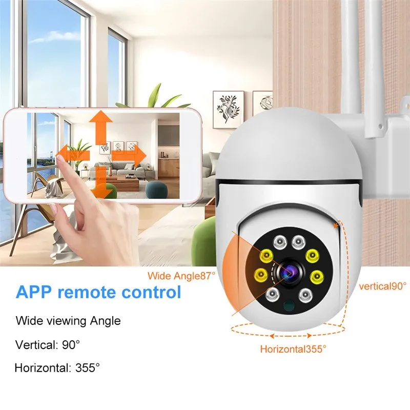 Ycc365 plus 1080P PTZ WIFI IP Camera Audio CCTV Surveillance 4X Zoom Night Full Color Wireless Waterproof H.264 Audio Security-5