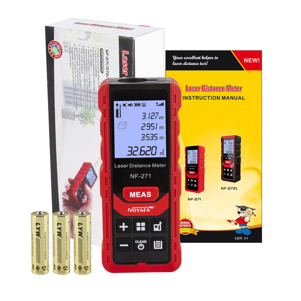 Noyafa NF-271 Laser Distance Meter 40M 80M Rangefinder Tape Range Finder Measure Device Digital Ruler Test Tool-6
