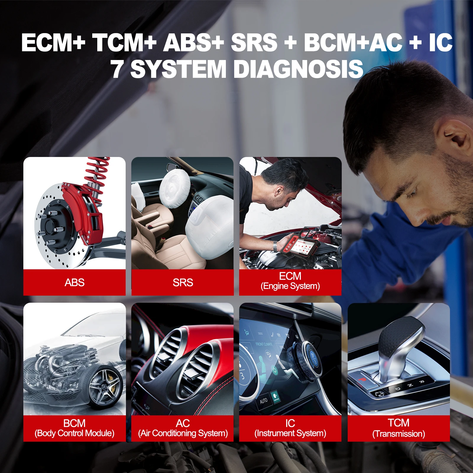 THINKSCAN PLUS S7 S6 S4 OBD2 Scanner ABS/SRS/TRANMISSION/ENGINE Code Scanner Live Data Diagnostic Tool Multi Services Scan Tool-2