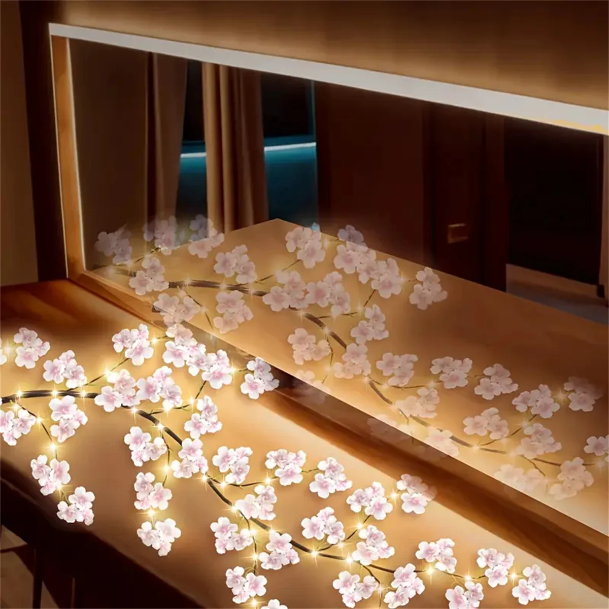 Cherry Blossom 96 Led USB Tree Branch Rattan Lights 8 Modes Colorful String Lamp Valentine Christmas Wedding Bedroom Decoration-3