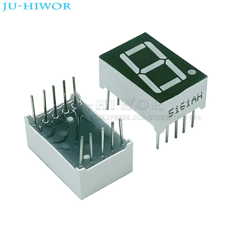 10pcs 0.56 Inch 10Pins 5161AS 5161BS 1 Bit Digit 7 Segment Red LED Digital Display Digitron Common Anode Cathode C-C C-A-3
